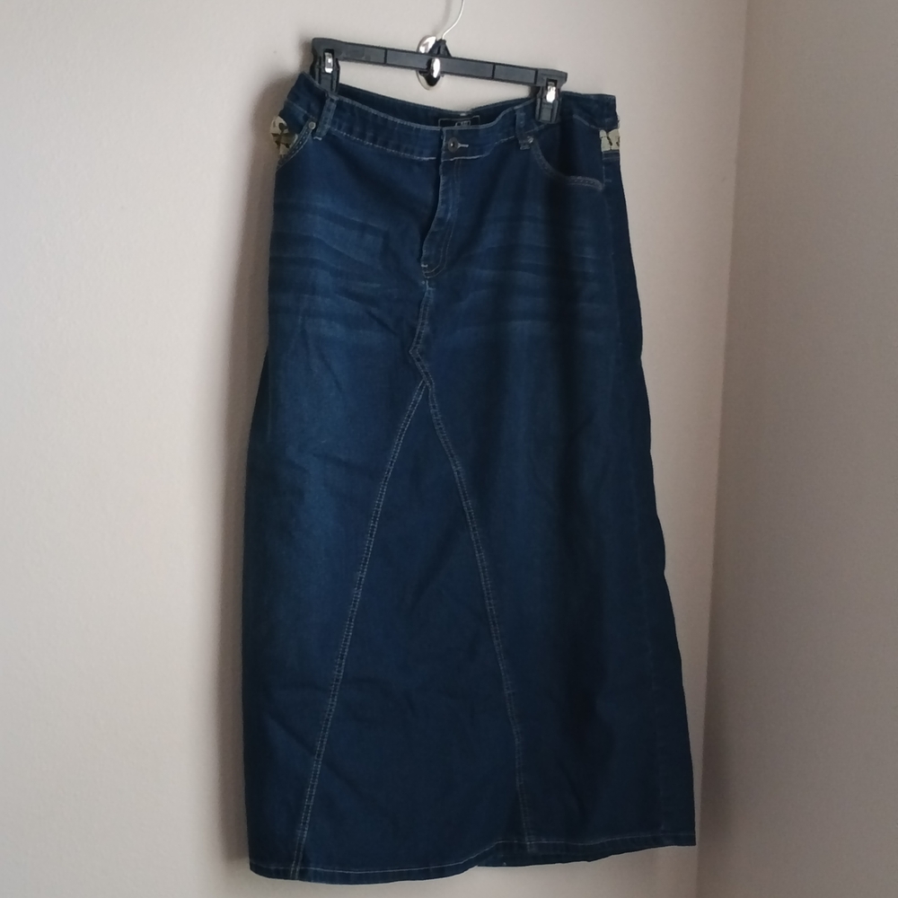 Cato Skirt Women 18W Blue Denim Jean Academia Office Casual Preppy Versatile Y2K